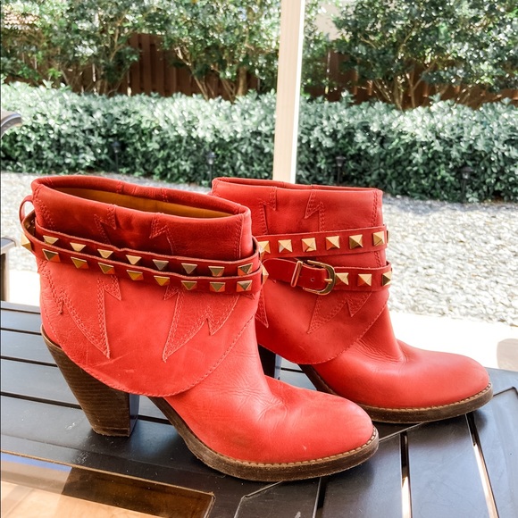 SCHUTZ Red CowGirl Booties - Picture 3 of 3